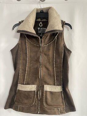Kuhl Dani Sherpa Vest brown women’s small hiking vest warm vest shearling vest